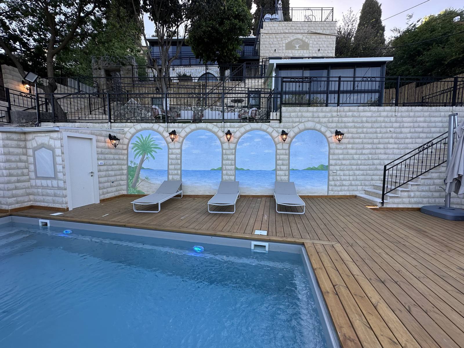 Heated pool and sun deck at Azure Heights